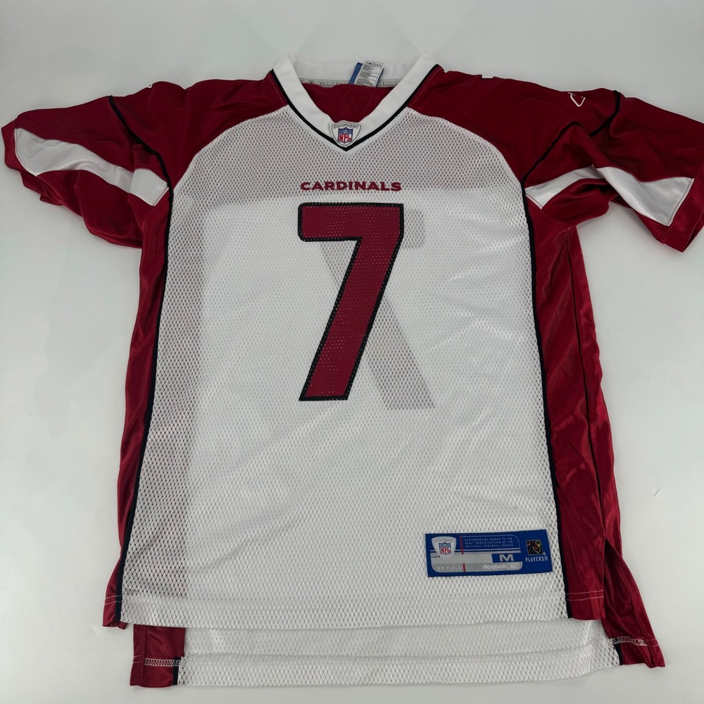 Reebok NFL Arizona Cardinals Matt Leinart 7 Jersey Mens Medium White Red Mesh